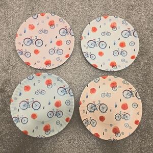 One Hundred 80 Degree 9" Melamine Bike Plates Set Of 4